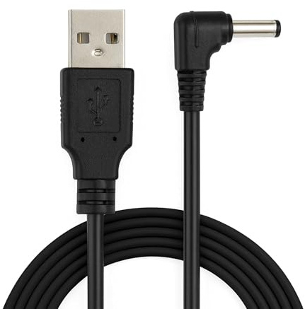 OcioDual Câble USB vers DC 5V (jusqu'à 2A),câble d'alimentation pour tablette, appareil photo, routeur, enregistreur vidéo numérique, LED, haut-parleur, connecteur rond, coude, Noir