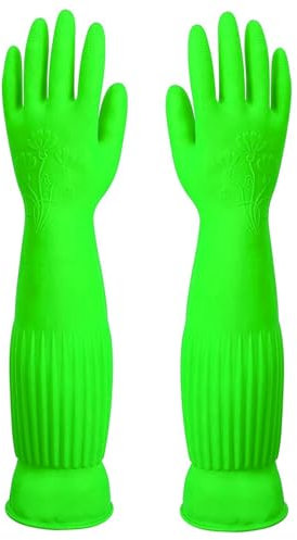 YIOIY Reinigungshandschuhe, wasserdichter und ölbeständiger Gummihandschuh für Küchenreinigung, Kleidung, Reinigung, Haushaltsreinigung, Geschirrspülen, Autowäsche, Haustierpflege (grün, L)