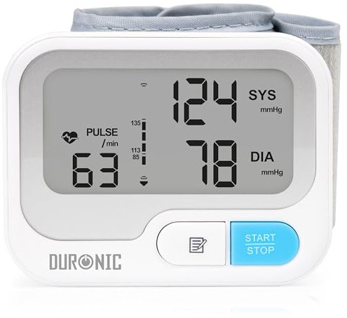 Duronic Wrist Blood Pressure Monitors BPM65 CE Approved Monitor Automatic Blood Pressure Machine Wrist BP Monitor Cuff Certified Medical Device for Home Use