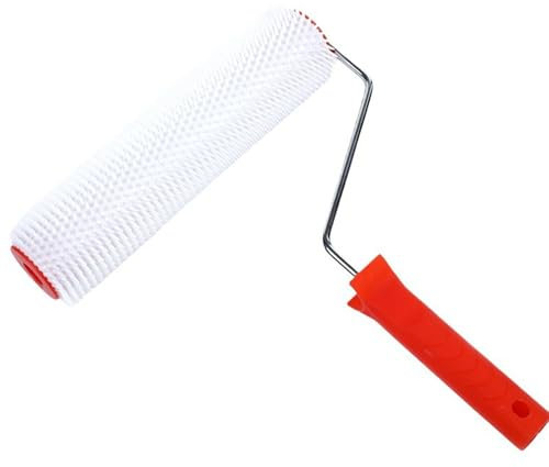 Brosse à tambour moussante - Rouleau auto-composite - Rouleau de nivellement - Rouleau à pointes - Clous - Ciment - Brosse de sol facile à utiliser
