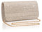 Larcenciel Clutch Rosé Gold, Glitzer Damenhandtasche mit Abnehmbarer Kette, Twill Streifen Pailletten Umhängetasche, Mode Crossbody Tasche, Elegante Abendtasche für Hochzeit, Party, Bankett 20x11x6CM