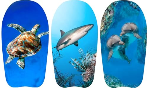Mondo Tavola da surf da 84 cm, motivo: animali marini, 3 assortite, un pezzo venduto separatamente, tavola da surf galleggiante per bambini, leggera e resistente, in schiuma, perfetta per il