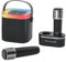 TANALAZ Machine Karaoké avec 2 Microphones sans Fil et Base, Mini Portable Enceinte Bluetooth avec Lumières LED et Effets Vocaux, Cadeau pour 3-12 Ans Enfants/Adultes, Cadeau d'anniversaire de Noël