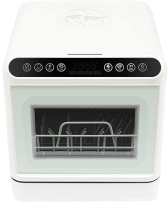 Mini-Geschirrspüler,Tischgeschirrspüler mit 6 Liter Wassertank,Tragbarer Kompaktgeschirrspüler,5 Programme, Auto-Trocknung,ohne Wasseranschluss Nutzbar,für Wohnungen, Schlafsäle und Camping