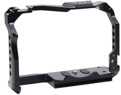 Jaula para cámara DSLR Moiunt con agujeros roscados de 1/4 y 3/8 más ranuras de zapata fría para flexibilidad de accesorios DSLR jaula