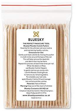 Bluesky 50 Wooden Cuticle Pushers Orange Wood Sticks, Double End, Nail Cleaner Tool, 11.5 cm/4.5 Inches