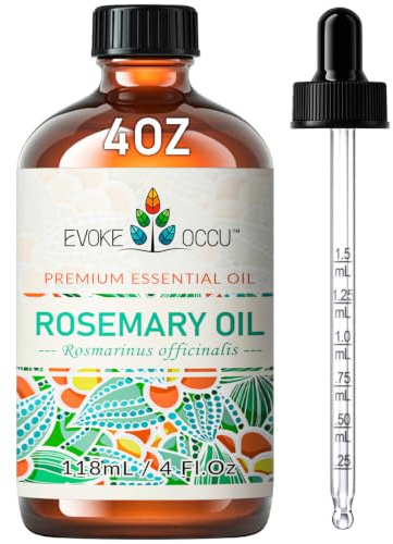 EVOKE OCCU Rosmarin Eterisk Olja 4 Oz, Ren Rosmarinolja för Hår Hud Hem Diffuser- 4 FL Oz