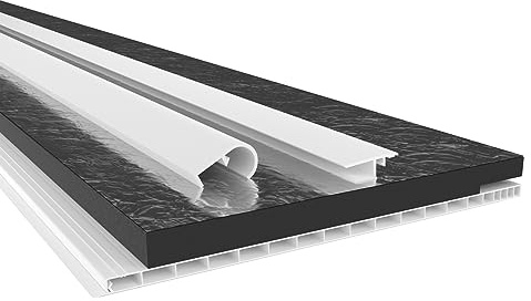 HEXIM PVC Cubierta de caja de persiana, perfil de soporte y perfil de rodillo, longitud: 1000-2000 mm, anchura: 120-320 mm, Cubierta y accesorios (300 mm x 2 metro)