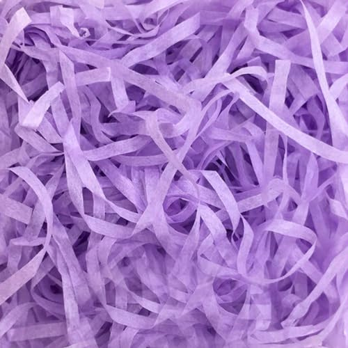 200 grammi di carta sminuzzata, carta di riempimento regalo, carta kraft Shredded Raffia riempimento, erba di Pasqua per decorare regali, artigianato fai da te, cestini e scatole (Viola)