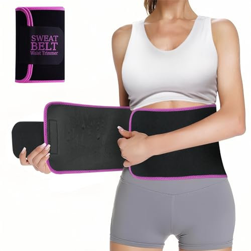 Bauchweggürtel Fitness Gürtel, Waist Trainer Damen Schwitzgürtel Verstellbarer Neopren Sauna Bauchgürtel zum Abnehmen Gewichthebergürtel Herren (Schwarz,XL)