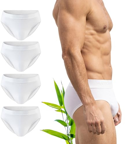 Hunter&Hawks Confezione da 4 Slip Boxer da Uomo, Taglia S-6XL, Morbidi, Antibatterici e Traspiranti, Biancheria Intima da Uomo, Vestibilità Perfetta, Slip Cool Dry, Multipack, bianco, L