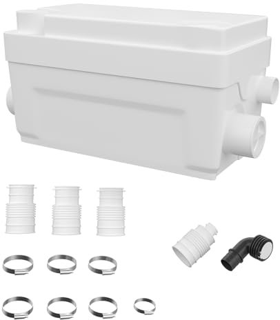 HOCANFLO 400W Broyeur sanitaire Pompe à déchets silencieuse, Pompe de relevage Douche équipée de 2 entrées 1 sortie, FLO-300 Pro