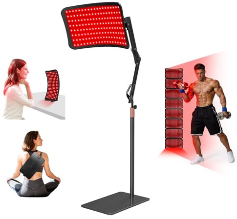 Red Light Therapy for Face and Body, 4-in-1 Red Infrared Light Therapy lamp with 660nm Visible Red Light & 850nm Invisible Infrared Light with Floor Stand,Infrared Light Therapy for Body