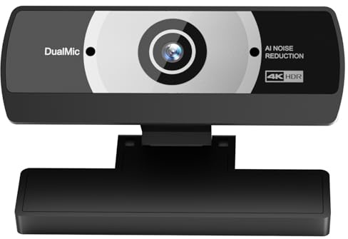 Diccik 4K webbkamera, webbkameror för PC, brusreducering, Plug & Play USB-webbkamera för bärbar dator, stationär, PC, Mac, Zoom, Skype, Streaming