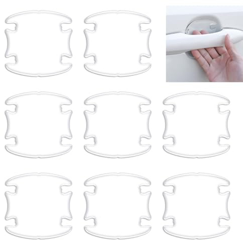 8 Pezzi Pellicola Protettiva Maniglia Auto, Adesivi Antigraffio Portiera, Pellicole Protettive Trasparenti per Maniglie Auto Universali in PVC Resistente, Protezione Invisibile per Maniglie Incassate