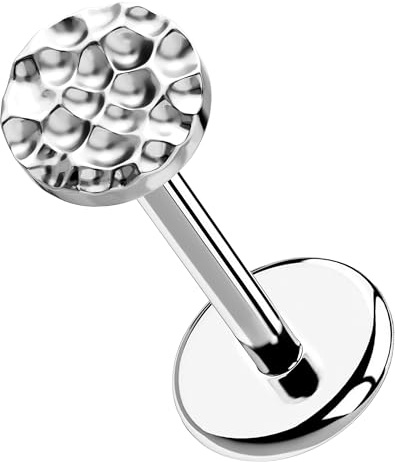 OUFER Body Piercing Labret Piercing Jewelry Titan Helix-örhängen 16G/18G/20G Platt Back Earring Push in Lip Nose Stud Nostril Piercing Trådlös Tragus Conch Lobe Bar Jewellery 6 mm