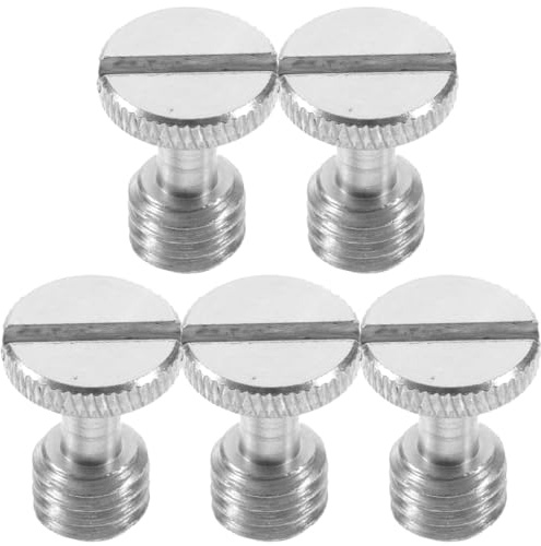 Alipis Viti a Testa Zigrinata per Fotocamera 3/8 Pollice Set da 5 Pezzi in Ferro Robusto Vite di Montaggio per Treppiedi e Piastra a Sgancio Rapido Adatte per Attrezzatura Fotografica