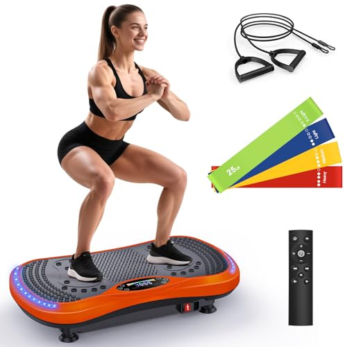 Máquina de ejercicio de placa de vibración para drenaje linfático, máquina de vibración para dar forma a la pérdida de peso de cuerpo completo, plataforma de fitness vibradora de 400 libras y 200