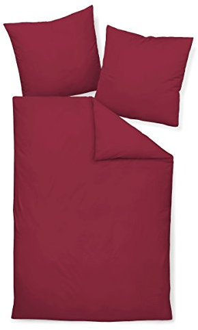 Janine Kissenbezug Mako Satin Nackenrolle Uni Colors Ø 15 x 40 cm Bordeaux