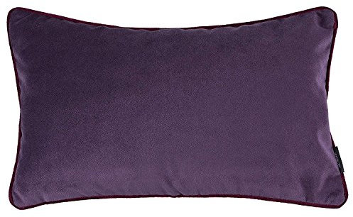 McAlister Textiles Matter Samt | Kissenbezug für Sofakissen in Aubergine Violett | 50 x 30cm | erhältlich in 25 Farben | griffester Samt edel paspeliert | Kissenhülle für Samtkissen