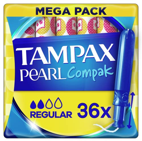 Tampax Compak Pearl Regular mit Applikator, bester Tampax Tampon für Komfort, Schutz und Diskretion, 36 Stück