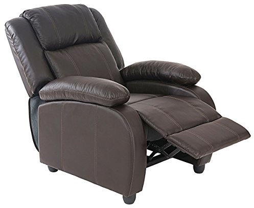 Mendler Fernsehsessel Relaxsessel Liege Sessel Lincoln, Kunstleder - Coffee