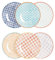 Nicola Spring Hand-Printed Side Plates - 18cm - 6 Colours - Pack of 6 - Porcelain Decorative Patterned Dining Dish Plates for Snacks, Starters, Dinner, Dessert