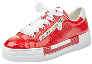 Rieker Frühjahr/ Sommer, Damen Sneaker, Rot (flamme/weiss/ 33 33), 39 EU (6 UK)