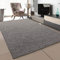 SANAT Teppich Wohnzimmer - Hellgrau Hochflor Langflor Teppiche Modern, Größe: 60x110 cm