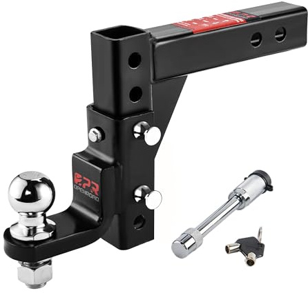 OPENROAD Adjustable Trailer Hitch Ball Mount - Fits 2-Inch Receiver, 2 Tow Balls, 7500lbs, 9-1/2 Drop/ 8-1/4 Rise, Heavy Duty Truck Hitch with Pin Lock