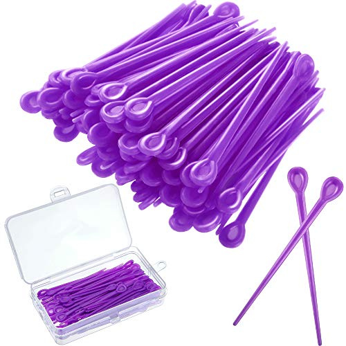 WILLBOND 180 Pcs Plastic Brush Roller Pick for Hair,Purple