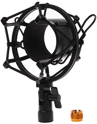 LLLucky Universal 50mm Microphone Shock Mount for 48mm-54mm Diameter Condenser Mic Black