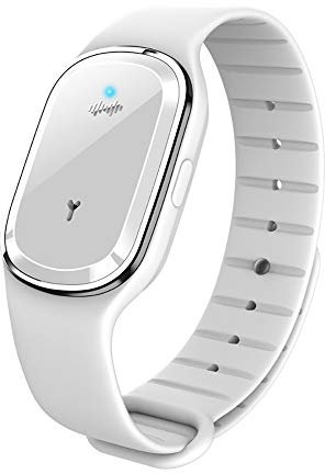 TOP-MAX Bracelet anti-moustiques à ultrasons, bracelet électronique anti-moustiques étanche pour enfants et adultes, blanc (batterie intégrée)