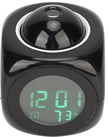 Réveil à Projection, Horloge Numérique avec Projecteur Rotatif au Plafond, Gradateur de Projection, Chargeur USB, 10 Minutes de Répétition, 12/24H, Réveil Numérique pour Chambre