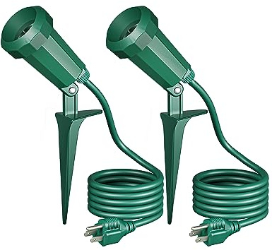 EDISHINE Halloween Spotlights Outdoor with 6FT Cord, Flood Stake Lights