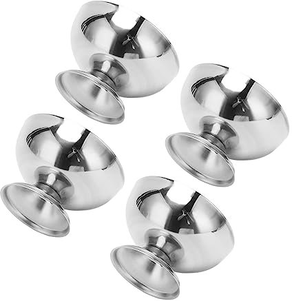 Juego de 4 tazas de helado de acero inoxidable de grado alimenticio para la familia