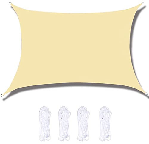 Sonnensegel Rechteckig, Auto Markise, UV-Schutz, Außenterrassen, Hinterhof, Parkplatz, Schwimmbad, Sonnensegel Garten, Atmungsaktiv, Mit Spannseilen, 2X3M(7X10FT) Markisen (Color : Off White, Size :