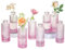 Glasseam Glass Bud Vases for Flowers, Decorative Pink Vase Set of 8, Crystal Flower Vases for Decor, Vintage Small Bottle Vase Design, Diamond Mini Vases for Table Decorations Centrepiece Home Decor