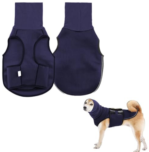PLUSHCEWT Hundemantel zur Linderung von Angst Beruhigungswesten mit beruhigender Kapuze und Ohrenschutz Anti Stress Weste Beruhigungsjacke für Hunde Calmingshirt mit reflektierenden (A)