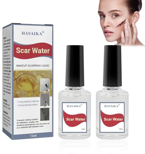 HASAIKA® Líquido para Cicatrices de Maquillaje, 15 ml Collodion Maquillaje, Cicatrices falsas con efecto de herida realista para teatro, casas encantadas y Halloween, 2 unidades