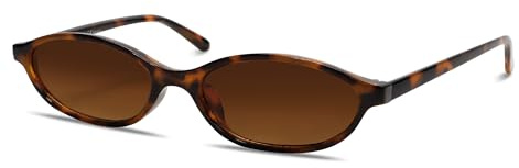 GUVIVI Retro Oval Sunglasses for Women Chic Cat Eye 90s Sunnies Lightweight Narrow Shades Trendy UV protection Sun Glasses