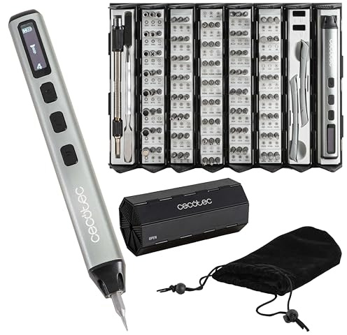 Cecotec PrecissionGyro 5000 Infinity Auto elektrisk skruvmejsel, precisionssats 128 delar, flera spetsar ingår, fodral, integrerad magnetiserare