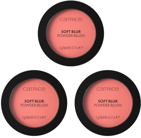 Catrice Soft Blur Powder Blush, Rouge, Nr. 040, Pink, langanhaltend, mattierend, matt, vegan, ohne Parfüm, ohne Alkohol, ohne Parabene, 3er Pack (3x5g)