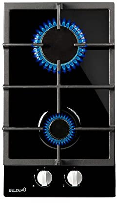 BELDEKO - Plaque De Cuisson 2 ZONES/VERRE NOIR - GAZ BOUTEILLE - 4000W