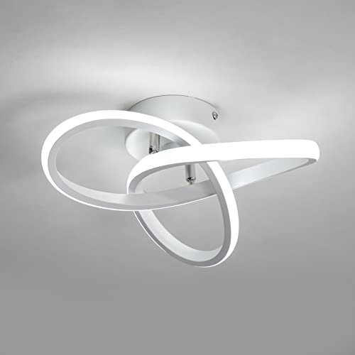 minfair Modern LED Ceiling Light,Round Geometry Ceiling Lamp,Chic Chandelier 6000K for Hallway,Living Room,Bedroom 18W Dia 24CM