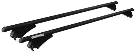 Menabo Grundtäger Querträger Dachträger Kompatibel mit VW Passat B8 Variant 2014-2019 | TÜV Fahrradträger Dachgepäckträger Dachboxen Relingträger Dachteile Aluminium 2 Teilige Schwarz