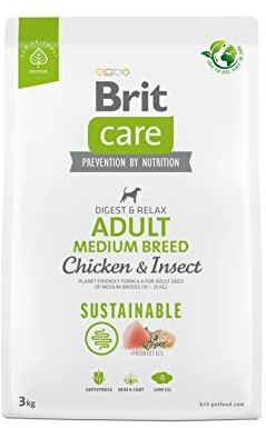 BRIT Care Dog Sustainable Adult Medium Breed Chicken & Insect Nourriture sèche pour Chien 3 kg