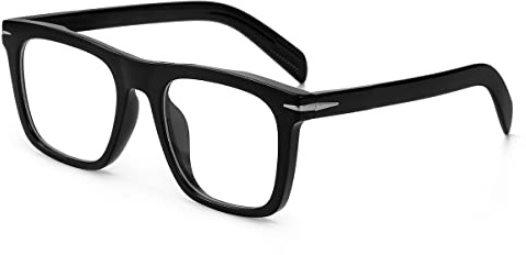 JOVAKIT Square Frame Glasses for Women Men Non-prescription Clear Lens Eyeglasses Anti-Blue Light Lens Eyewear (Black)