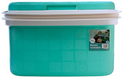 KROWN - Nevera Portátil Térmica, Color Verde Pastel, Polipropileno, Ideal para Actividades al Aire Libre en el Jardín, Camping, Barbacoas, Picnic, Playa, Capacidad 16L