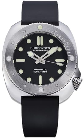 PHORCYDES PH-1 Mechanical 500M Diver Watches NH35A Automatic Stainless Steel case Luminous, Black&Green lume